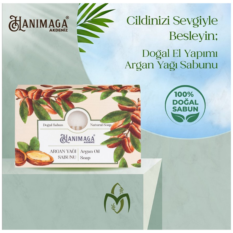 Katı Sabunlar Hanımağa Akdeniz Argan Yağlı Doğal Sabun 100 Gr,Argan 