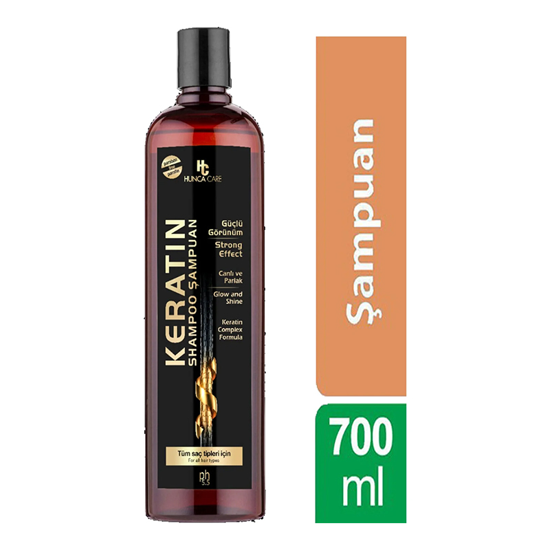 Şampuanlar Hunca Care Şampuan Keratin Özlü Canlı ve Parlak Saçlar 700 ml,Keratin 