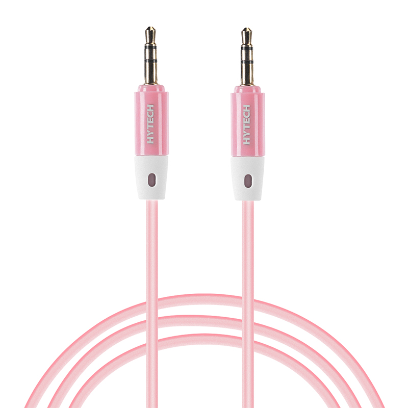 Aux Kabloları Hytech Hyx70 1M 3.5Mm Stereo Ses Kablosu,Pembe 